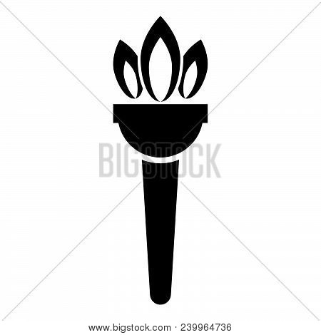 Torch Flambeau Icon Black Color Vector Illustration Flat Style Simple Image
