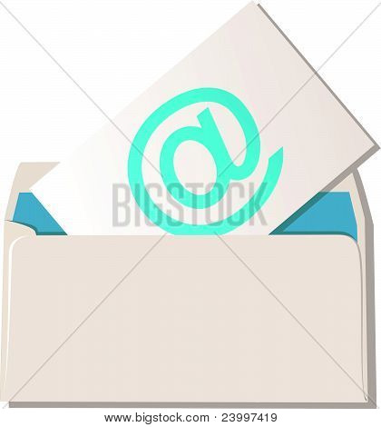 Envelop met symbool van E-mail.