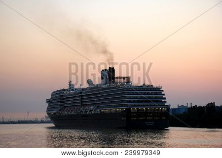 Velsen, The Netherlands - May 8th 2018: Ms Zuiderdam Operated By Holland America Line On North Sea C