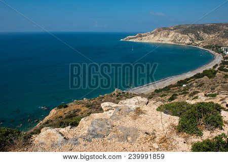Sea And Coastline View From A Rocky Height