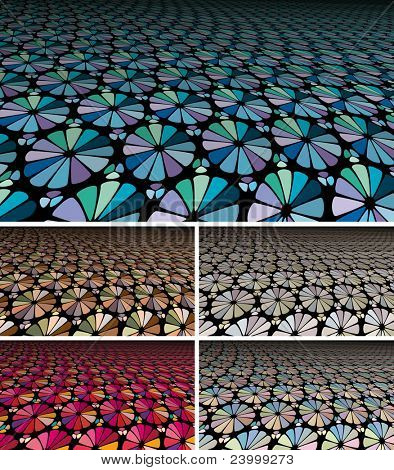 Sammlung von abstrakten Perspektive Hintergründe mit Pastell Stained-Glass-Effekt. Horizontale 16 x 9-asp