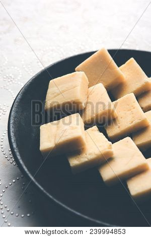 Shrikhand Vadi Or Bar Or Cake Is A Popular Maharashtrian Sweet Food