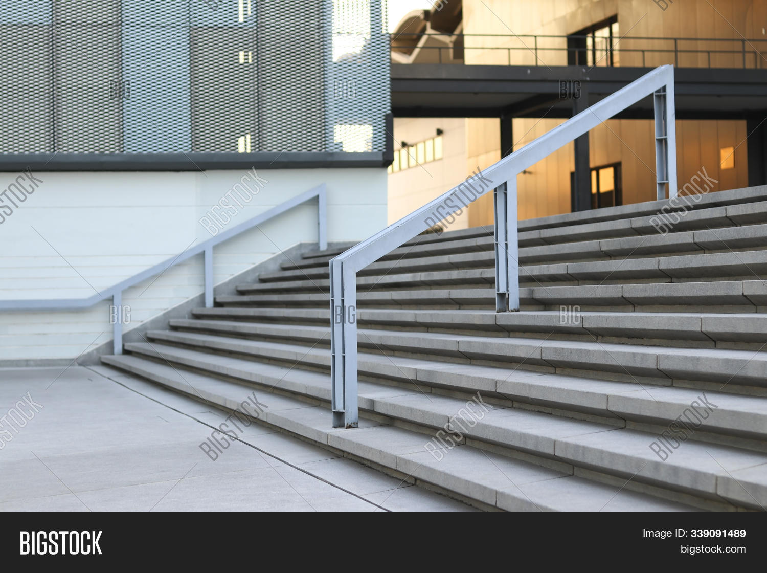 Stairs Handrails Front Image Photo Free Trial Bigstock