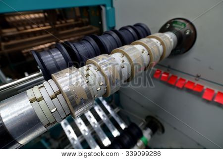 Moscow, Russia - Dec. 5.2019. Ready-made Chips On The Machine In Mikron - Largest Plant For Producti