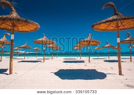 A View To Alcudia Bay From Can Picafort Early In The Morning, Mallorca