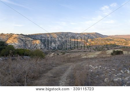 Landscape Of Cyprus Near Avakas Gorge. Wild Nature
