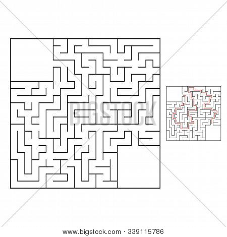 Abstract Square Maze. Game For Kids. Puzzle For Children. One Entrance, One Exit. Labyrinth Conundru