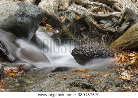 A View Of A Small Waterfall In Troodos Mountains In Cyprus