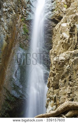 A View Of A Small Waterfall In Troodos Mountains In Cyprus