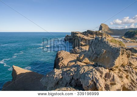 Dramatic Rugged Rocky Cliffs On The Caostline
