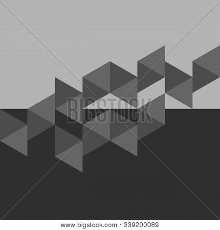 Abstract Modern Triangular Monochrome Geometric Background With Simple Grey Pattern