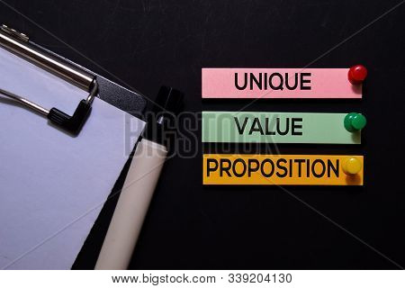Unique Value Proposition - Uvp Text On Sticky Notes Isolated On Office Desk