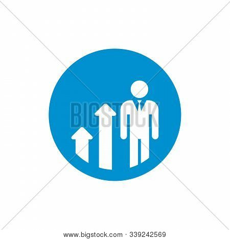 Graph With Arrow Icon In Trendy Flat Style. Arrows Button. Growing Arrows Users Icon. Stock Vector I