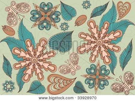 Disposizione dei fiori e foglie, floral design