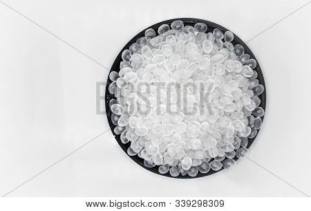 Polypropylene Granule Close-up Background Texture.