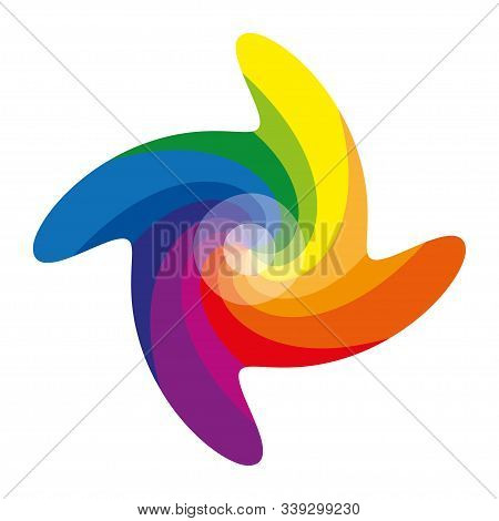 Color Pinwheel Or Color Circle With Twelve Colors