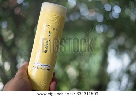 Bangkok, Thailand - December 13 2019: Souvenir From Friend Of Milk Tea (earl Grey Milk Tea) In Plast