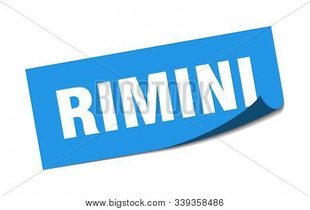 Rimini Sticker. Rimini Blue Square Peeler Sign