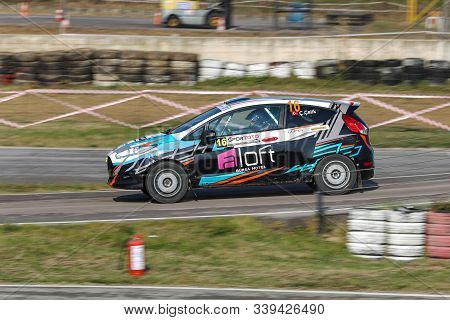 Kocaeli, Turkey - November 24, 2019: Caglayan Celik Drives Ford Fiesta R2t During Turkish Rallycross
