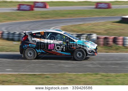 Kocaeli, Turkey - November 24, 2019: Caglayan Celik Drives Ford Fiesta R2t During Turkish Rallycross
