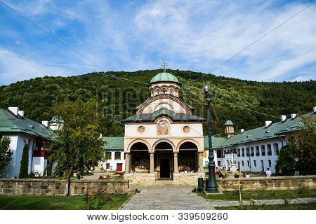 Valcea, Romania - September 11, 2019: Cozia Monastery Is A Medieval Orthodox Monastic Complex From T