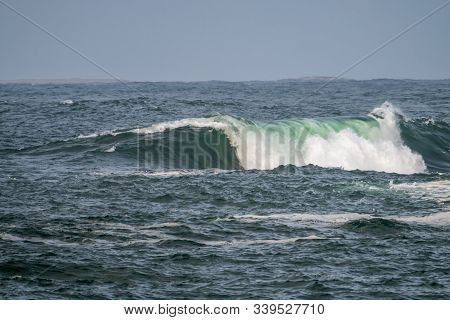 Rough Atlantic Ocean One Day After Storm Atiyah Passed By On Dezember 08 2019.