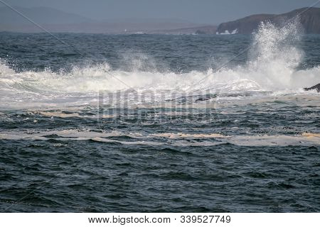 Rough Atlantic Ocean One Day After Storm Atiyah Passed By On Dezember 08 2019.