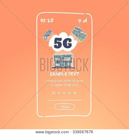 5g Data Cloud Digital Devices Network Online Communication Wireless System Connection Concept Fifth 