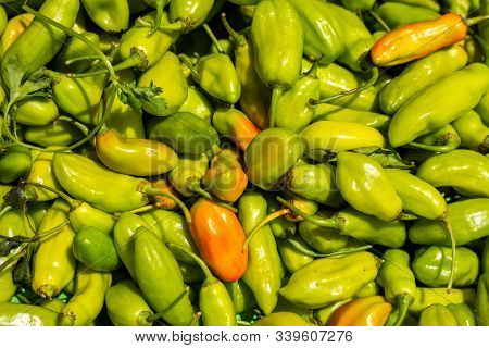 Spicy Green Ajies. Vegetable Food To Season.