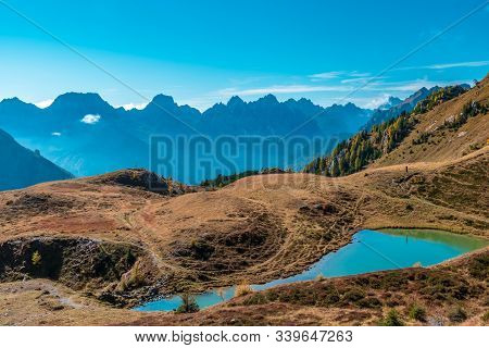 A Sunny Autumn Day In The Carnic Alps In Friuli Venezia-giulia, Italy