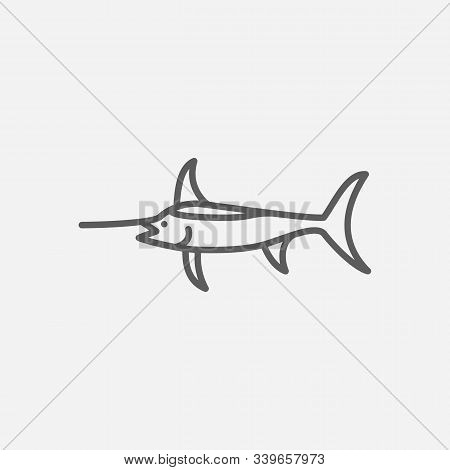 Swordfish Icon Line Symbol. Isolated Vector Illustration Of Icon Sign Concept For Your Web Site Mobi