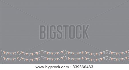 Vector Border With Party Flags On Grey Background