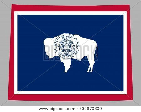 U.s. State Of Wyoming Flag Map Vector Illustration Eps 10.