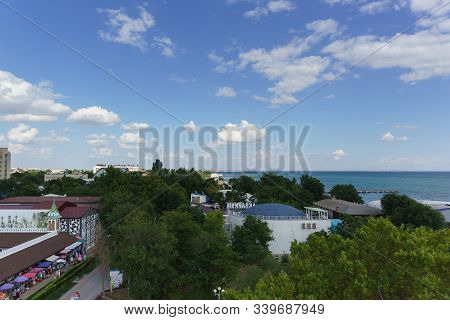 Yevpatoria, Crimea, Russia-september 7, 2019: Top View Of The Resort Town On The Black Sea Coast