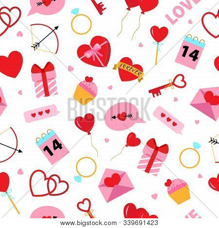 Valentine's Day Symbols Images : Saint Valentine S Day Symbols Set Pre