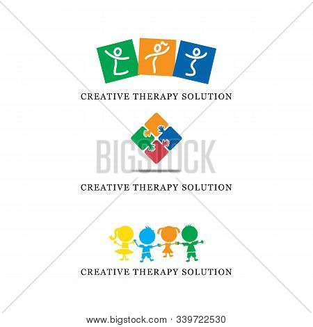 Creative Therapy Solution Logo Bundle, Child Care Logo Template