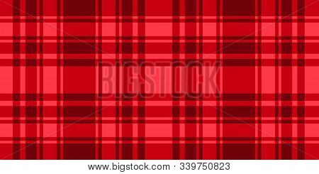 Cage Horizontal Seamless Pattern. Wide Horizontal Red Cell Background. Vector Stock Checkered Abstra