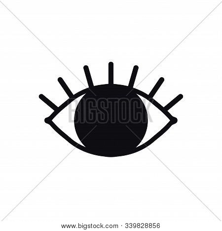 Open Eye Line Icon On White Background. Look, See, Sight, View Sign And Symbol. Vector Linear Graphi
