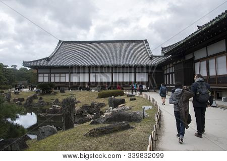 Kyoto, Japan- 25 Nov, 2019: Tourists Visit To Nijo Castle In Kyoto Japan. This Castle Is A Historic 