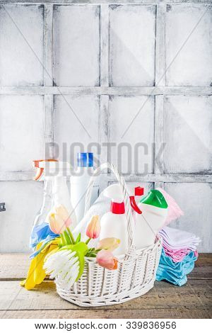 Spring Home Cleaning And Housekeeping Background