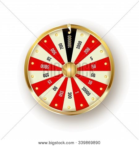 Eight Segmentation Fortune Wheel Lottery Object. Gamble Jackpot Prize Spin With Shadow. Round Drum C