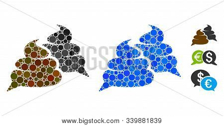Shit Chat Composition Of Spheric Dots In Various Sizes And Color Tints, Based On Shit Chat Icon. Vec