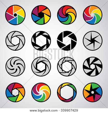 Camera Lens. Digital Shutter Aperture Lenses Vector Film Symbols. Illustration Focus Camera Shutter,