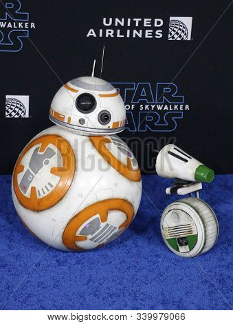 BB-8 and D-O at the World premiere of Disney's 'Star Wars: The Rise Of Skywalker' held at the Dolby Theatre in Hollywood, USA on December 16, 2019.