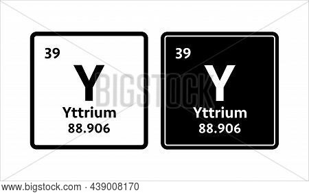 Yttrium Symbol. Chemical Element Of The Periodic Table. Vector Stock Illustration.