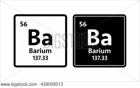Barium Symbol. Chemical Element Of The Periodic Table. Vector Stock Illustration.