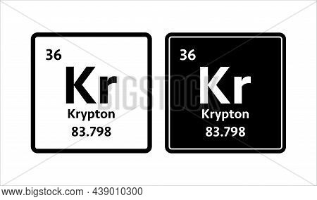 Krypton Symbol. Chemical Element Of The Periodic Table. Vector Stock Illustration.