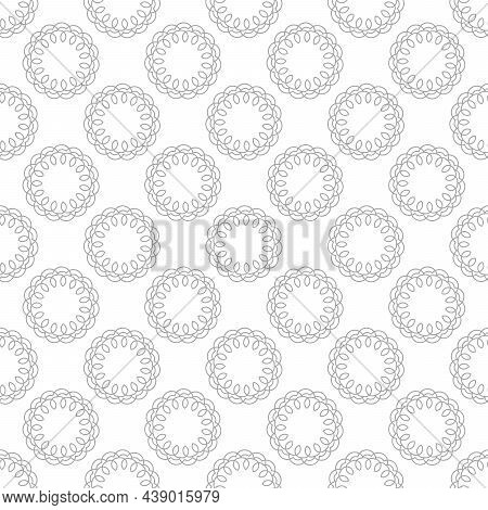 Pattern Of Gray Circles Flower Shape. Ornament Can Be Used For Gift Wrapping Paper, Pattern Fills, W