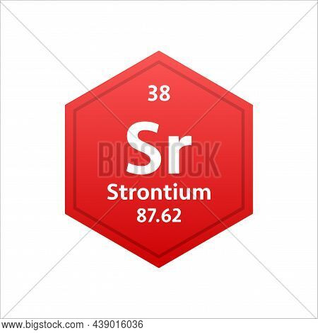Strontium Symbol. Chemical Element Of The Periodic Table. Vector Stock Illustration.