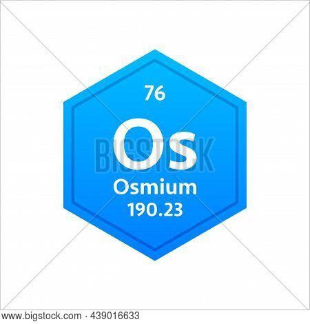 Osmium Symbol. Chemical Element Of The Periodic Table. Vector Stock Illustration